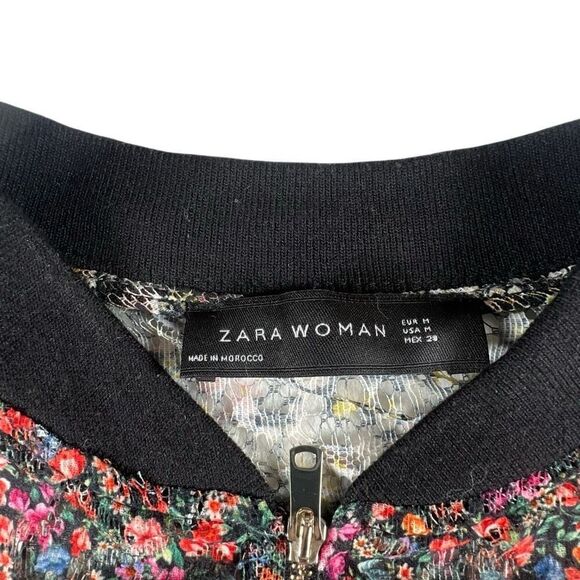 Zara Woman Sheer Floral Print Bomber Jacket Medium (318) - Picture 4 of 11